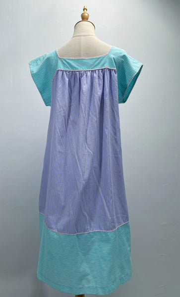 Serene | Vintage 1970s 1980s Pastel tri-color striped dress