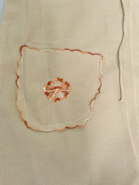 Piper | Vintage 1960s/1950s Scallop trim embroidered drawstring dress
