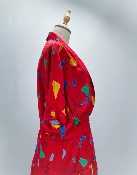 Must-have | Rae | Vintage 1980s abstract geometric Pop art print Loose-fit dress