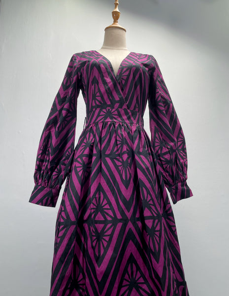 Parker | 2000- does - 1960s 1970s geometric print casual gown with skirt opening