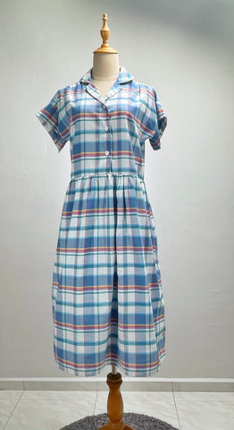 Maris | Vintage 1980s does 1950s Blue multicoloured Checkered Dress