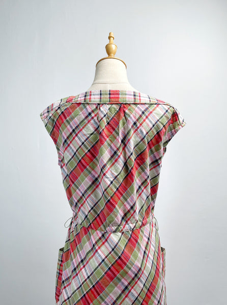 Gemma | Vintage 1990s checkered Lands’ End sheath dress with huge front pockets