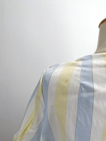 Sal | Vintage 1980s light grey yellow pastel blue fit-and-flare dress (Copy)