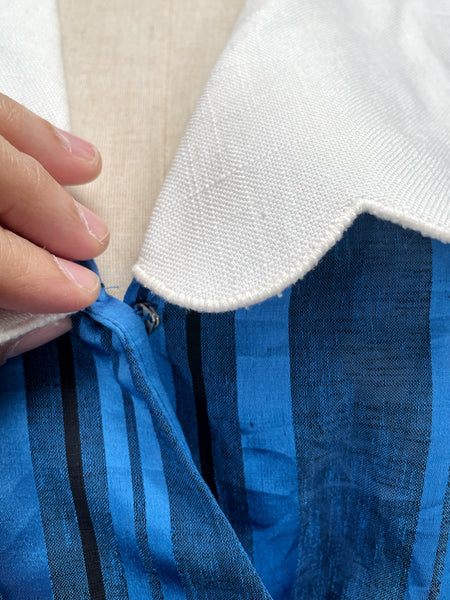 { Rare find } Midge | Vintage 1970s Royal blue Leslie Fay dress with Big scalloped collar