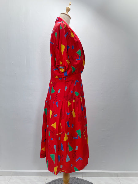 Must-have | Rae | Vintage 1980s abstract geometric Pop art print Loose-fit dress