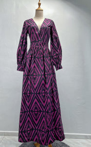 Parker | 2000- does - 1960s 1970s geometric print casual gown with skirt opening