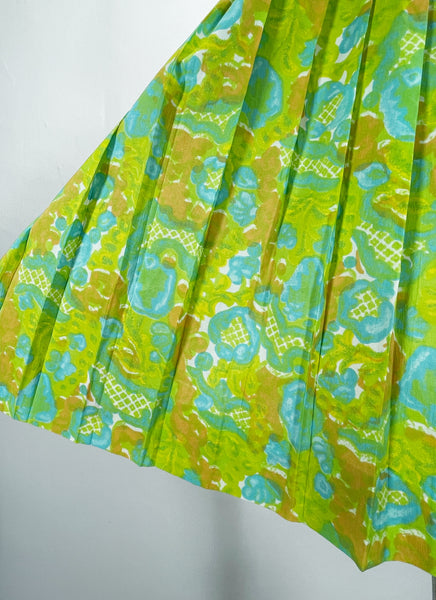 Stila | Vintage 1960s paisley retro print pleated Preppy chic Dress