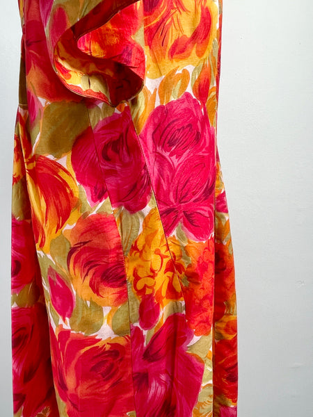 Rosario | Vintage 1950s 1960s 2-way Alice of California rose print floral dress