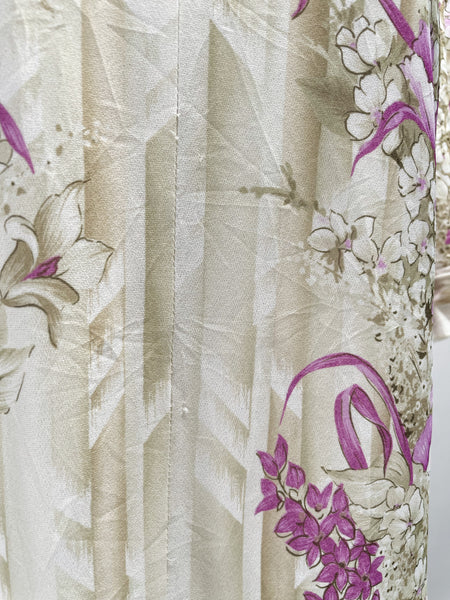 Meridian | Vintage 1980s orchid floral print XL dress