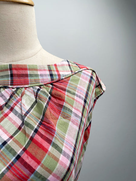 Gemma | Vintage 1990s checkered Lands’ End sheath dress with huge front pockets