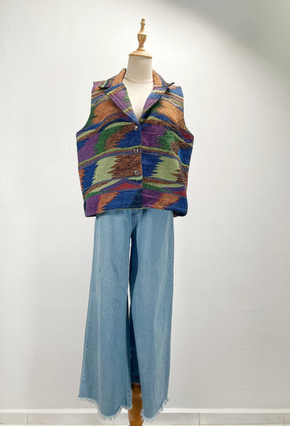 Must-have | Myre | Vintage 1990s Wool mix Aztec ethnic style jacket vest