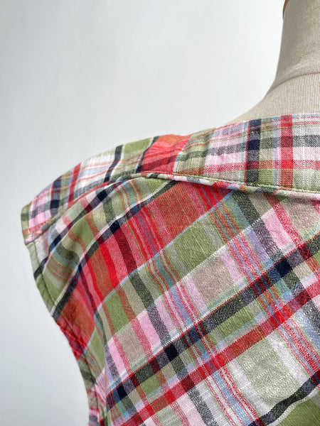 Gemma | Vintage 1990s checkered Lands’ End sheath dress with huge front pockets