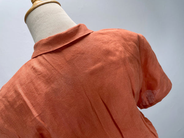 Vanna | Vintage 1950s Rust colored Circle skirt dress with lace pocket square