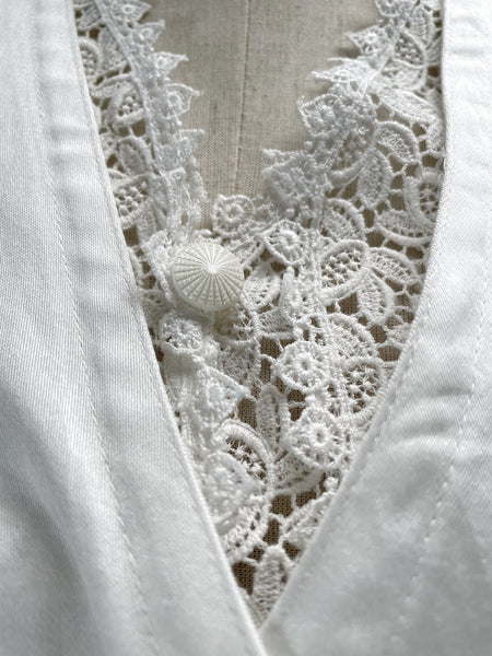 Must Have | Marie | Vintage 1980s lace accents cropped faux-vest top blouse