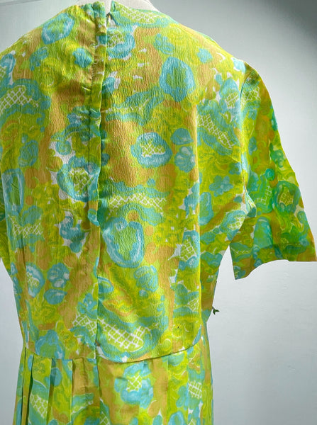 Stila | Vintage 1960s paisley retro print pleated Preppy chic Dress