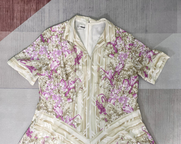 Meridian | Vintage 1980s orchid floral print XL dress