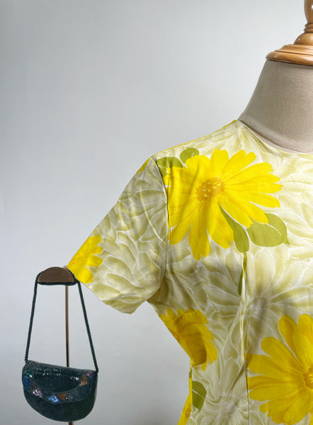 1950s 1960s sunflower yellow cocktail dress | Shae |