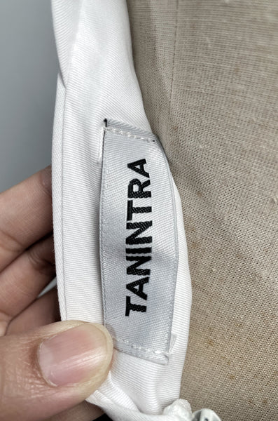 Sloane | Vintage 1990s 2000s vertical black and white monochrome thick strap maxi column dress with V back