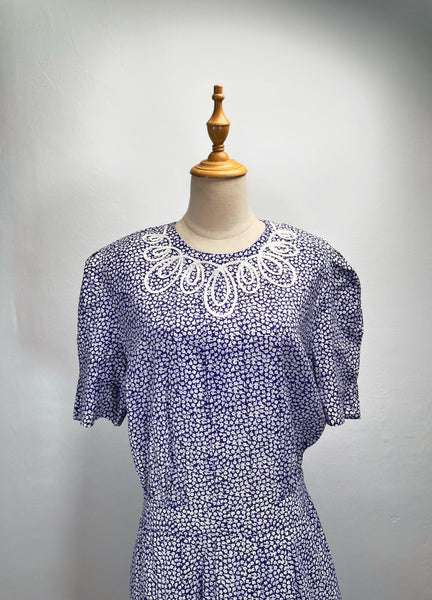Taz | Vintage 1980s rope braid accent dress