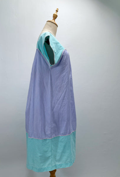 Serene | Vintage 1970s 1980s Pastel tri-color striped dress