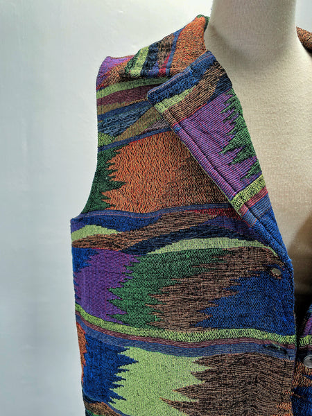 Must-have | Myre | Vintage 1990s Wool mix Aztec ethnic style jacket vest
