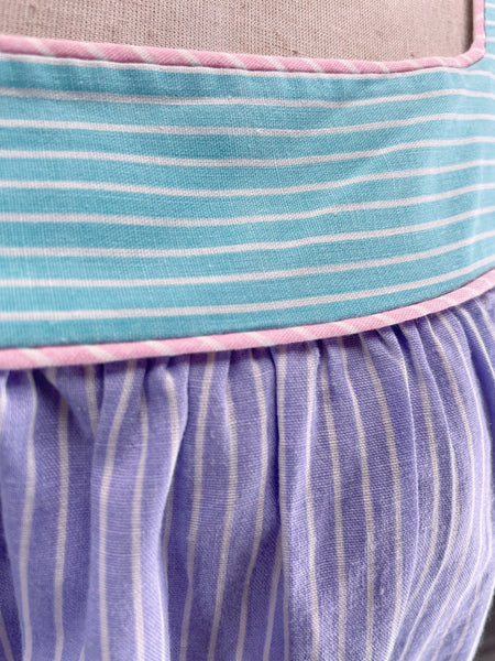 Serene | Vintage 1970s 1980s Pastel tri-color striped dress