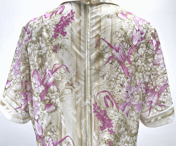 Meridian | Vintage 1980s orchid floral print XL dress