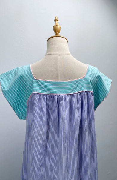 Serene | Vintage 1970s 1980s Pastel tri-color striped dress