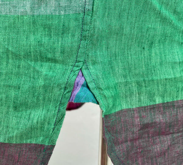 2021 Ralph Lauren Madras rainbow coloured Linen shirt dress