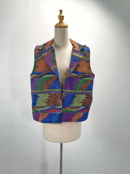 Must-have | Myre | Vintage 1990s Wool mix Aztec ethnic style jacket vest