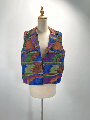 Must-have | Myre | Vintage 1990s Wool mix Aztec ethnic style jacket vest