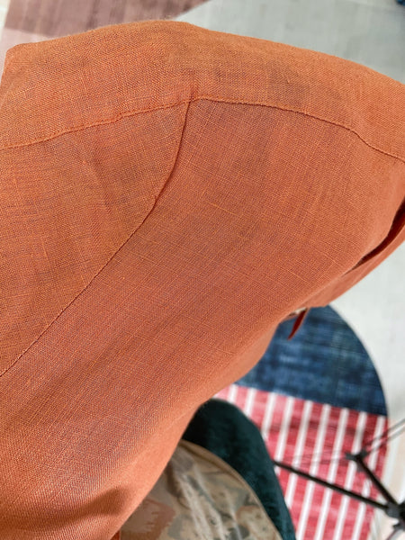 Vanna | Vintage 1950s Rust colored Circle skirt dress with lace pocket square