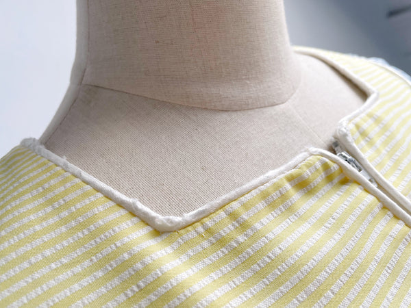 Must Have ! | Aurora | Vintage 1960s 1970s Pastel cheesecloth fabric striped dress