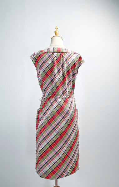 Gemma | Vintage 1990s checkered Lands’ End sheath dress with huge front pockets