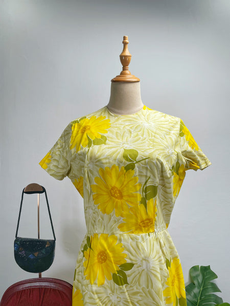 1950s 1960s sunflower yellow cocktail dress | Shae |