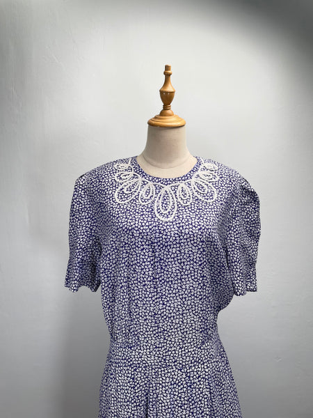 Taz | Vintage 1980s rope braid accent dress