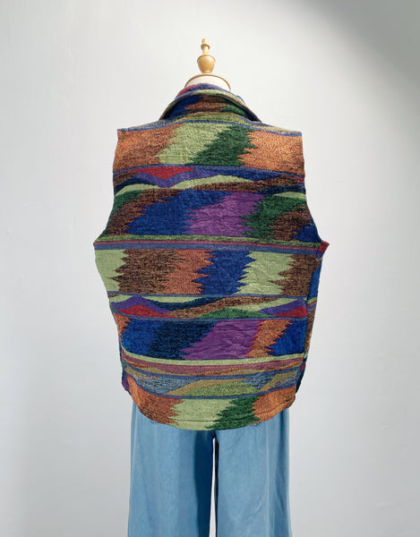 Must-have | Myre | Vintage 1990s Wool mix Aztec ethnic style jacket vest