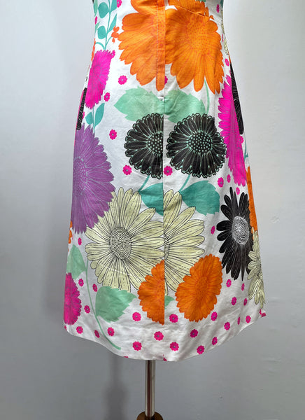 Twix | Vintage 1960s Twiggy mod flower power sheath mini dress
