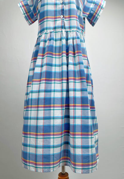Maris | Vintage 1980s does 1950s Blue multicoloured Checkered Dress
