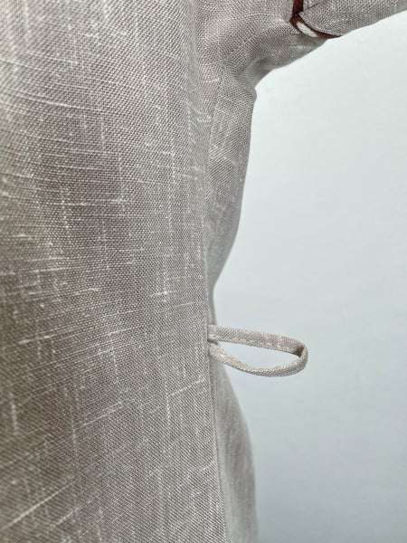 Terry | Vintage 1980s-does-1940s asymmetrical button flap dress