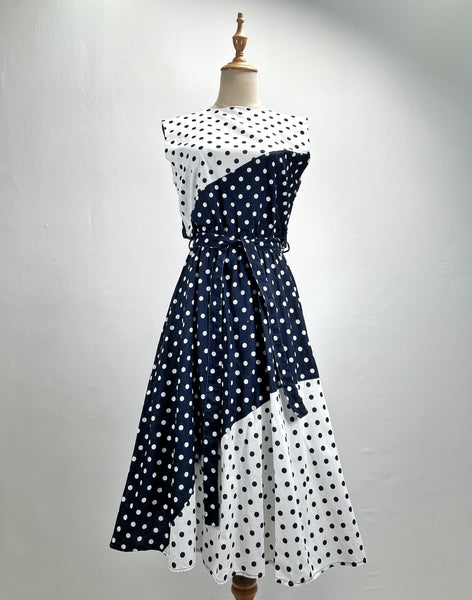Pepper | Vintage 1980s 100% cotton Black and White Dalmatian polka dots dress