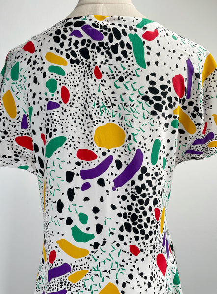 Must-have! | Cherlene | Vintage 1980s 1990s retro colourful pop art print glared dress