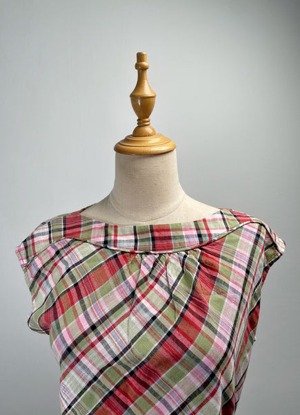 Gemma | Vintage 1990s checkered Lands’ End sheath dress with huge front pockets