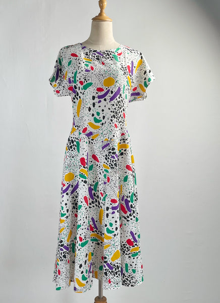 Must-have! | Cherlene | Vintage 1980s 1990s retro colourful pop art print glared dress