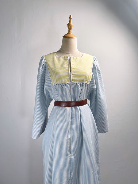 Must Have ! | Aurora | Vintage 1960s 1970s Pastel cheesecloth fabric striped dress