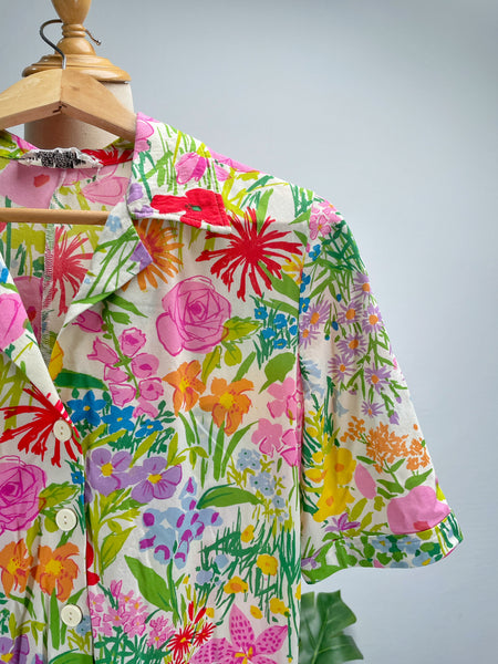 Vintage Designer Ken Scott Hand-Printed Floral Maxi Dress | {Rare Find} |