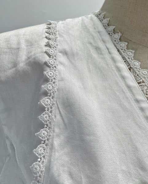 Must Have | Marie | Vintage 1980s lace accents cropped faux-vest top blouse