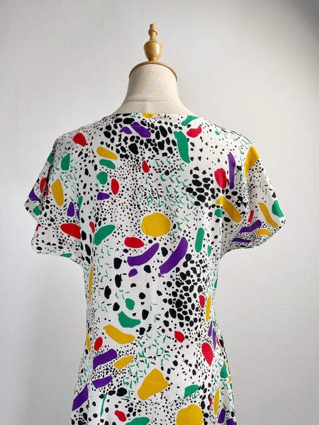 Must-have! | Cherlene | Vintage 1980s 1990s retro colourful pop art print glared dress