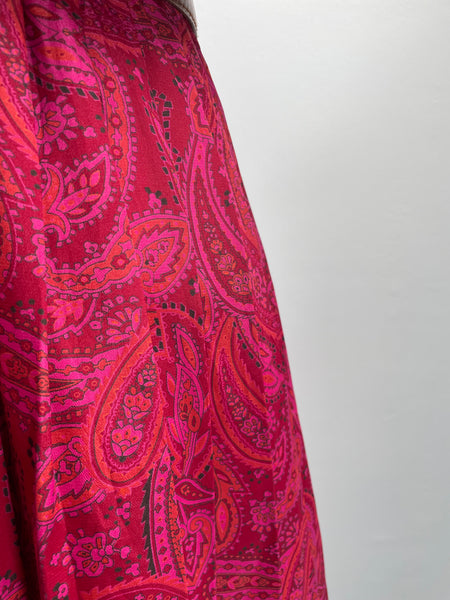 Must-have | Peyton | Vintage 1980s paisley pink red and orange jacket lapel dress | size S - M