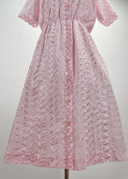 { Rare find } | Jane Eyre | Vintage 1970s1980s lace dress in pink with scallop trims